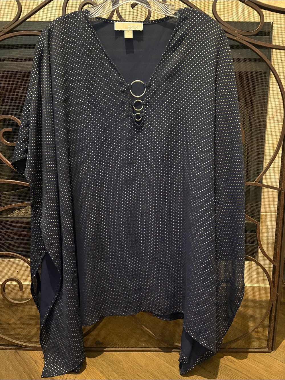 Michael Kors Navy Gold Dot Tunic